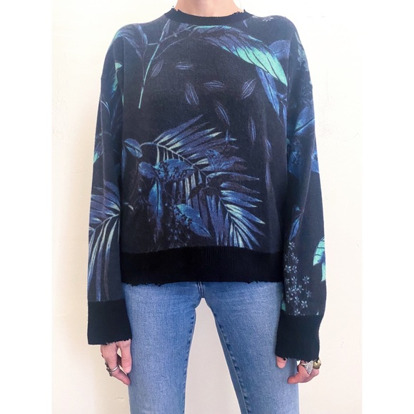 RtA Sweaters - Rta Emma Tropical Print cashmere Sweater. Medium